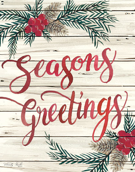 Cindy Jacobs CIN1308 - Seasons Greetings Seasons Greetings, Shiplap, Holidays, Berries, Pine Sprigs from Penny Lane