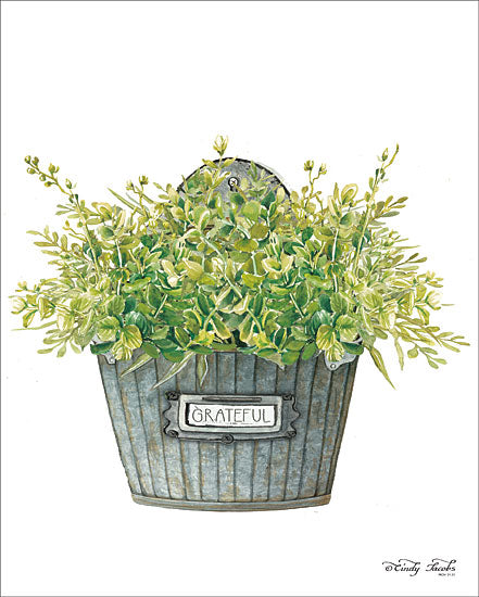 Cindy Jacobs CIN1413 - CIN1413 - Grateful Wall Box   - 12x16 Wall Box, Grateful, Galvanized Metal, Plants, Botanical from Penny Lane