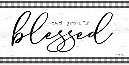 Cindy Jacobs CIN1702 - CIN1702 - Blessed and Grateful - 18x9 Blessed, Grateful, Signs, Gingham, Black & White from Penny Lane