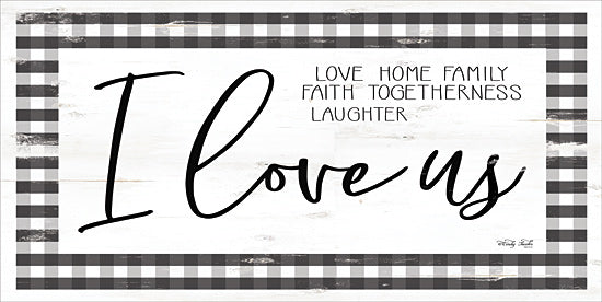 Cindy Jacobs CIN1704 - CIN1704 - I Love Us - 18x9 I Love Us, Family, Faith, Gingham, Black & White from Penny Lane