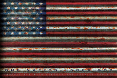 CIN988 - American Flag on Metal - 18x12