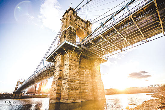 Donnie Quillen DQ135 - Double Sunset Suspension Bridge, Cincinnati, Ohio, Bridge, Photography from Penny Lane