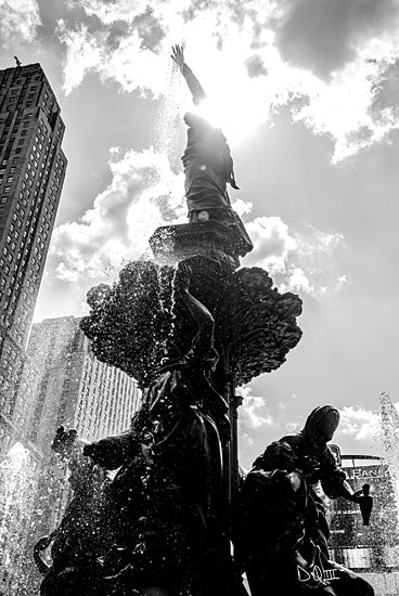 Donnie Quillen DQ149 - DQ149 - Built from the Ground Up III - 12x18 Black & White, Photography, Downtown, Buildings, Fountain from Penny Lane