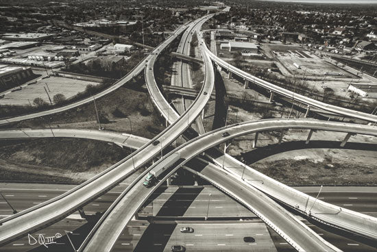 Donnie Quillen DQ155 - Highway Crossing - 12x18 Highways, Interstate, Photography, Transportation, Black & White from Penny Lane