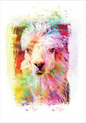 JGS178 - Funky Rainbow Llama I - 12x18