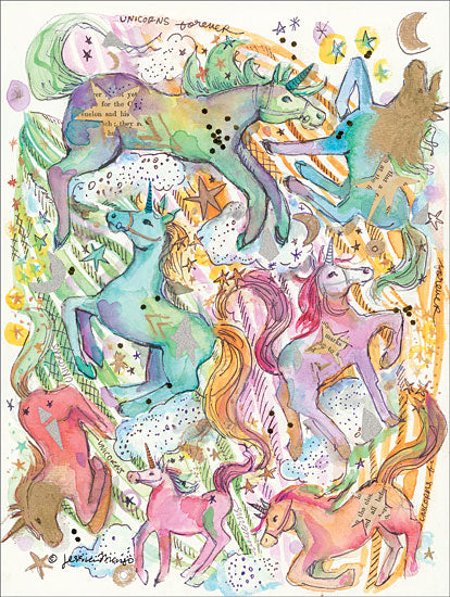 Jessica Mingo JM123 - Unicorn Dance Abstract, Unicorns, Make Believe, Imaginary from Penny Lane