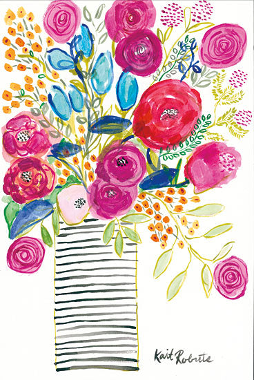 Kait Roberts KR216 - KR216 - Blissful Blooms - 12x18 Abstract, Flowers, Pink Flowers, Blooms, Vase from Penny Lane