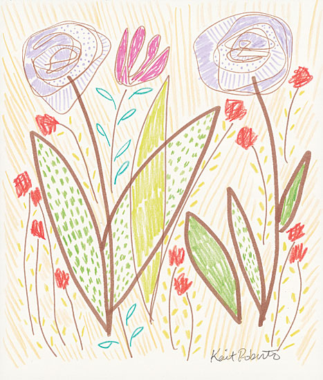 Kait Roberts KR378 - Cutie Patootie - 12x16 Abstract, Flowers, Blooms, Purple and Pink, Patterns from Penny Lane