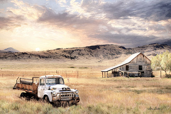 Lori Deiter LD1546 - LD1546 - Route 160 - Light   - 18x12 Photography, Truck, Barn, Mountains, Meadow, Landscape from Penny Lane