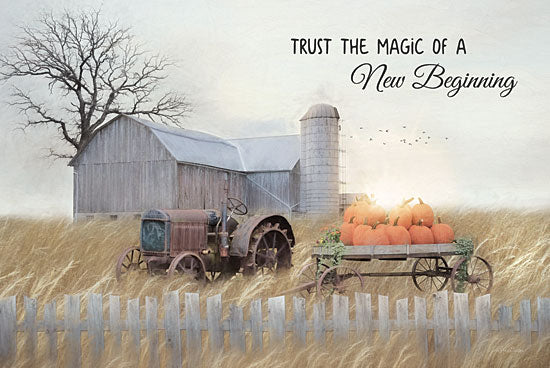 Lori Deiter LD1884 - LD1884 - New Beginning - 18x12 Signs, Typography, Pumpkin, Tractor, Barn, Silo from Penny Lane