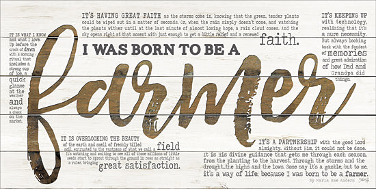 Marla Rae MA2394GP - Born to be a Farmer - Farm, Farmer, Inspirational, Farm Life, Typography from Penny Lane Publishing