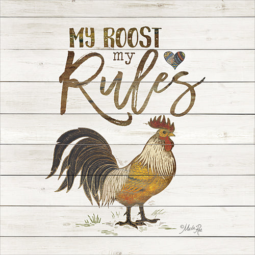 Marla Rae MA2398A - My Roost, My Rules - Rooster, Sign, Animals, Humor, Farm Life from Penny Lane Publishing