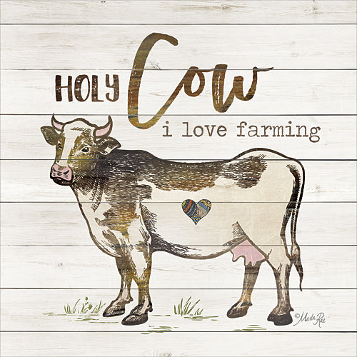 Marla Rae MA2399A - Holy Cow I Love Farming - Cow, Sign, Animals, Humor, Farm Life from Penny Lane Publishing