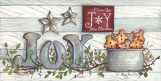 Mary Ann June MARY510 - Share the Joy Joy, Gingerbread, Barn Stars, Metal, Holidays from Penny Lane