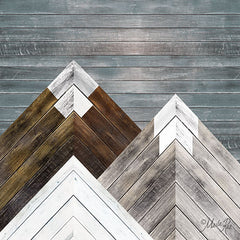 MAZ5175 - Wood Inlay Mountains I - 12x12