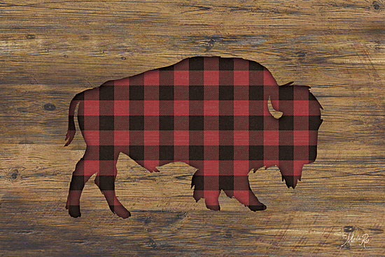 Marla Rae MAZ5199 - Buffalo Plaid Bison - Buffalo, Bison, Plaid, Wood from Penny Lane Publishing