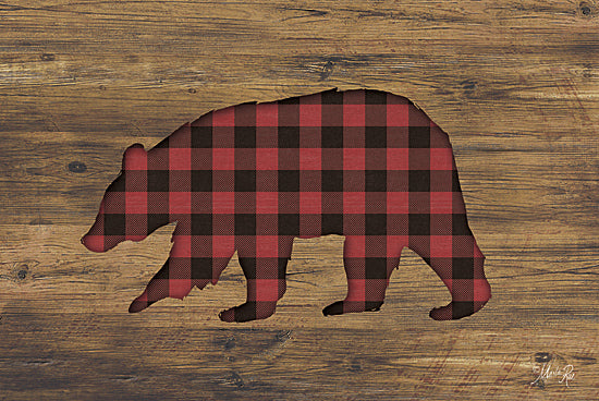 Marla Rae MAZ5200 - Buffalo Plaid Bear - Buffalo, Bear, Plaid, Wood from Penny Lane Publishing