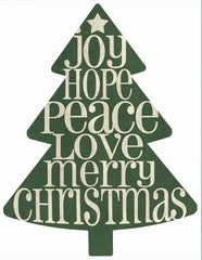 MMD383TREE - Joy, Hope, Peace  - 14x18