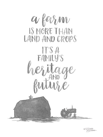 Michele Norman MN183 - MN183 - Heritage and Future - 12x16 Heritage and Future, Farm, Family, Barn, Tractor, Black & White from Penny Lane
