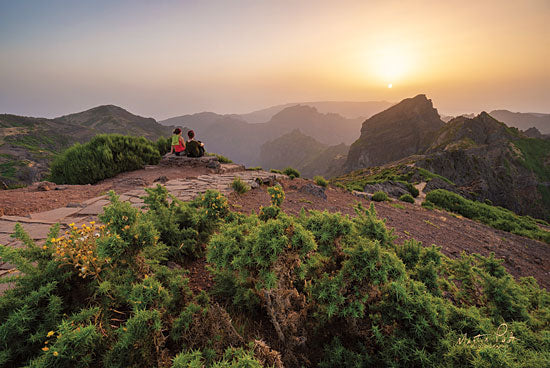 Martin Podt MPP470 - Enjoying the Sunset Mountains, Couple, Figurative, Sunset, Plants, Path from Penny Lane