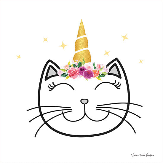 Seven Trees Design ST436 - Kitticorn I - 12x12 Caticorn, Unicorn, Cats, Flowers, Crown, Portrait from Penny Lane