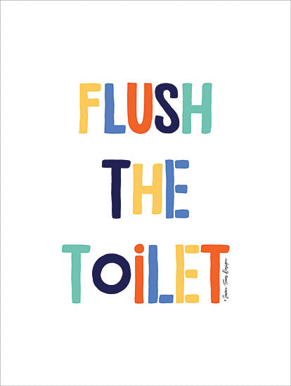 Seven Trees Design ST465 - Flush the Toilet - 12x16 Bath, Toilet, Rainbow Colors, Kids Art, Humorous from Penny Lane