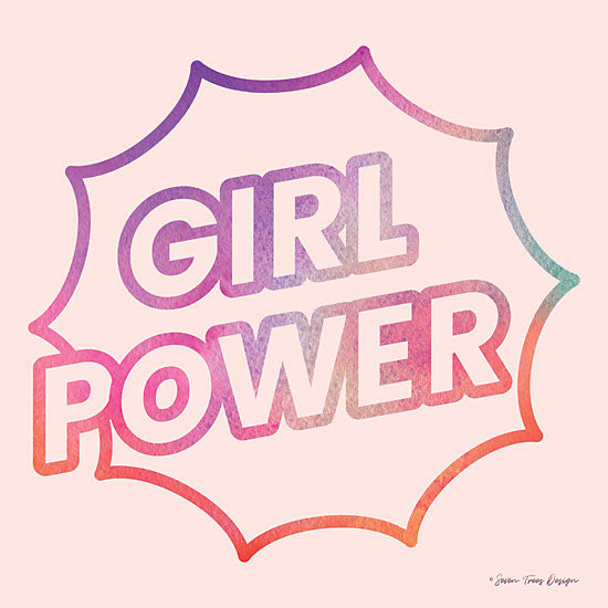 Seven Trees Design ST515 - Girl Power I - 12x12 Girl Power, Tween, Kid's Art, Rainbow Color, Retro from Penny Lane